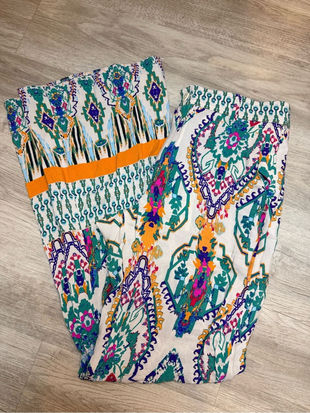 Zara Boho Printed Flare Pants Size S NWT